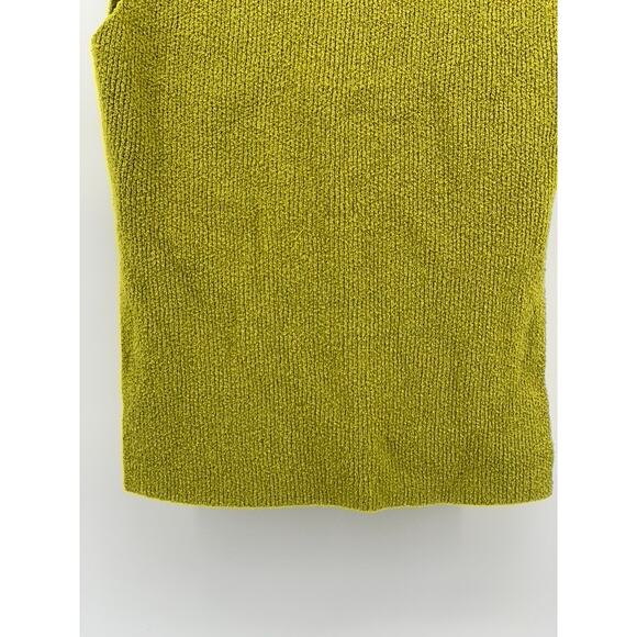 ZARA Women's Lime Green Crewneck Cropped Button-Back Sleeveless Top SZ S - Picture 7 of 10